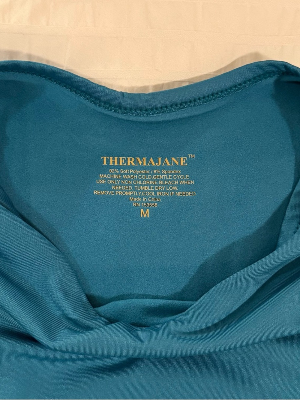 Women's Teal Thermajane Thermal Base Layer top & bottom - size M